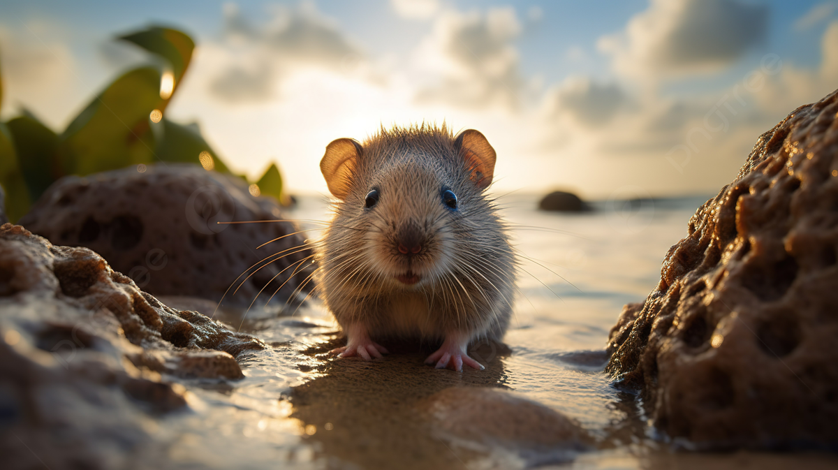 pngtree-small-rodent-is-standing-on-the-beach-at-sunset-picture-image_3503669